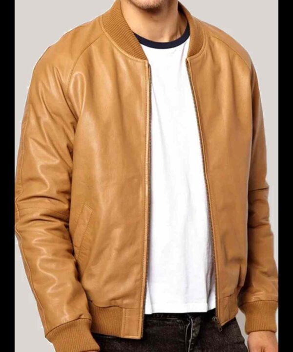 Casual Tan Brown Bomber Jacket