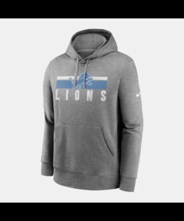 Detroit Lions Heather Charcoal Club Hoodie