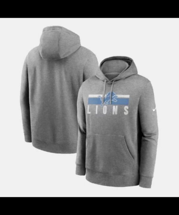 Detroit Lions Heather Charcoal Club Hoodie