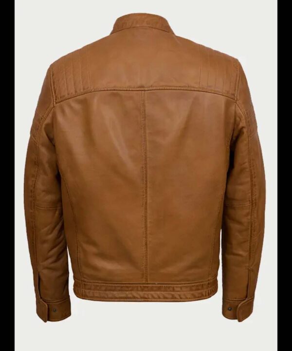 Men’s Casual Tan Brown Leather Jacket