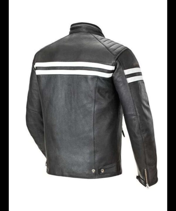 Mens Padded Leather Motorcycle Jacket