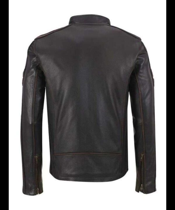 Mens Stripe Cafe Racer Jacket