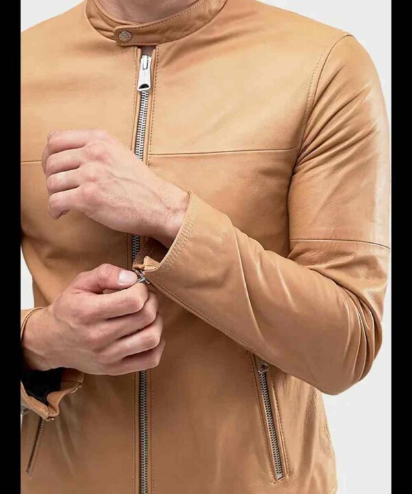 Tan Brown Leather Jacket Mens
