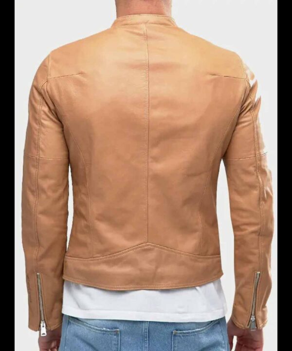 Tan Brown Leather Jacket Mens