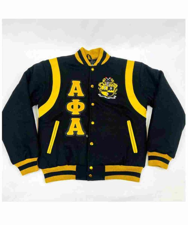 Alpha Phi Alpha Black Varsity Wool Jacket