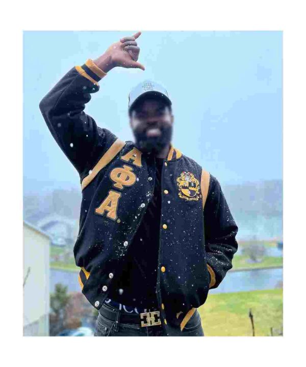 Alpha Phi Alpha Black Varsity Wool Jacket