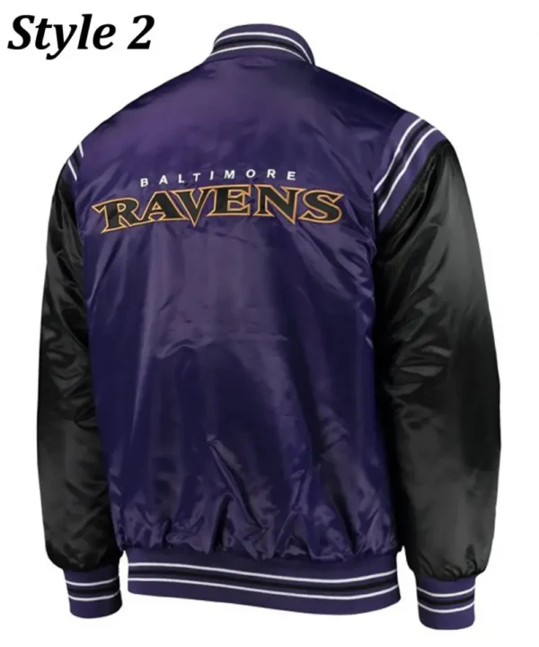 Varsity Baltimore Ravens Full-Snap Satin Jacket