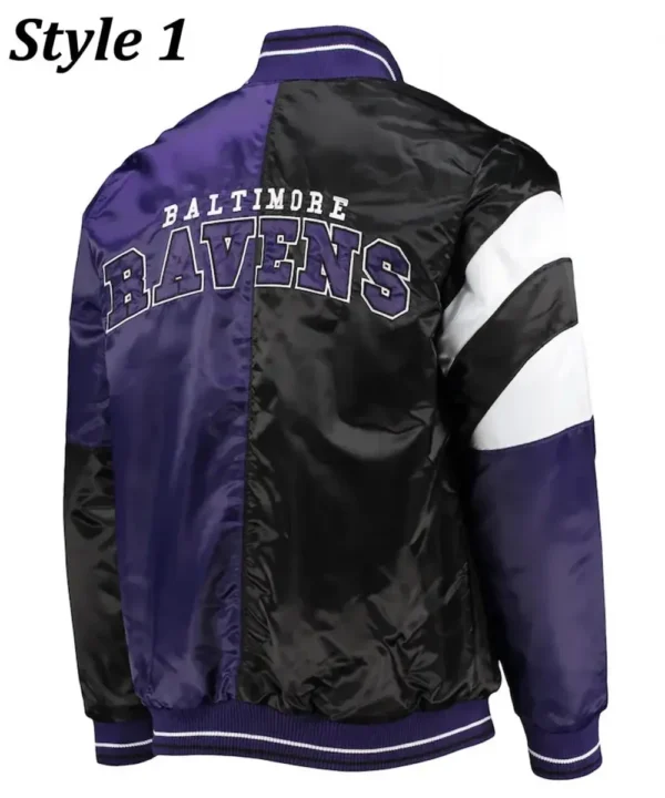 Varsity Baltimore Ravens Full-Snap Satin Jacket