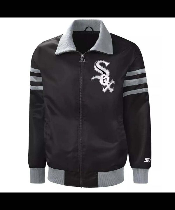 The Captain II Chicago White Sox Varsity Satin Black Jacket