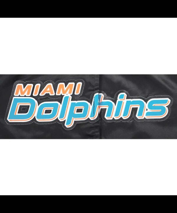 Classic Miami Dolphins Black Satin Jacket