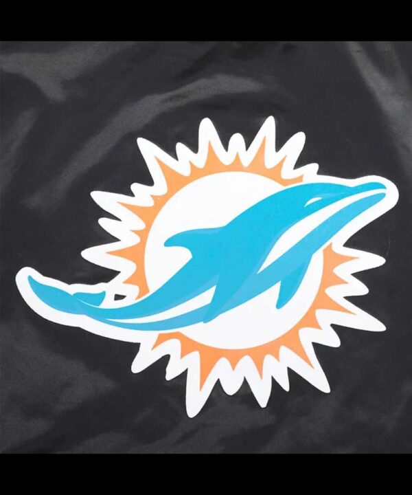 Classic Miami Dolphins Black Satin Jacket
