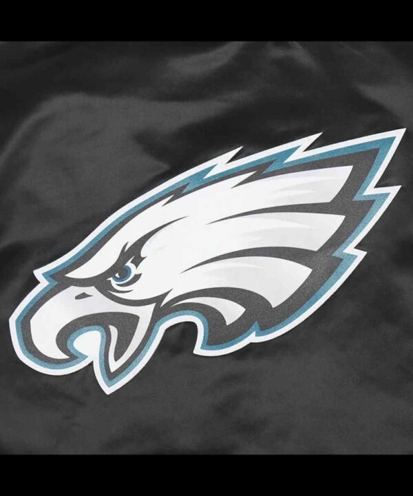 Classic Philadelphia Eagles Black Satin Jacket