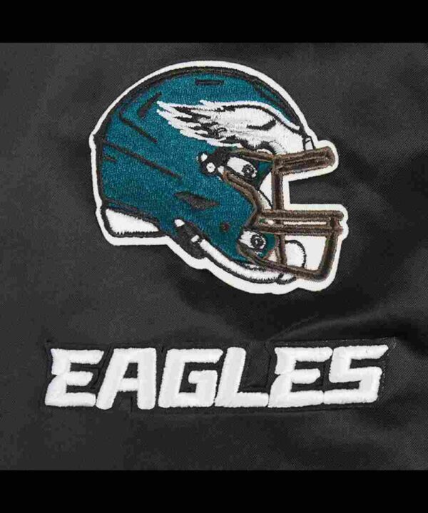 Classic Philadelphia Eagles Black Satin Jacket