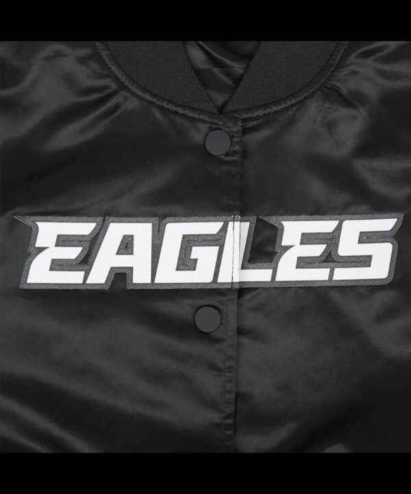 Classic Philadelphia Eagles Black Satin Jacket