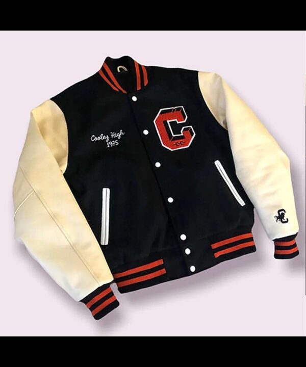Cooley High Black and Off White Varsity Jacket