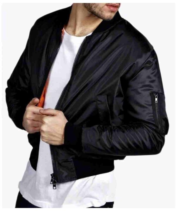Bomber Men’s Cropped Satin Jacket