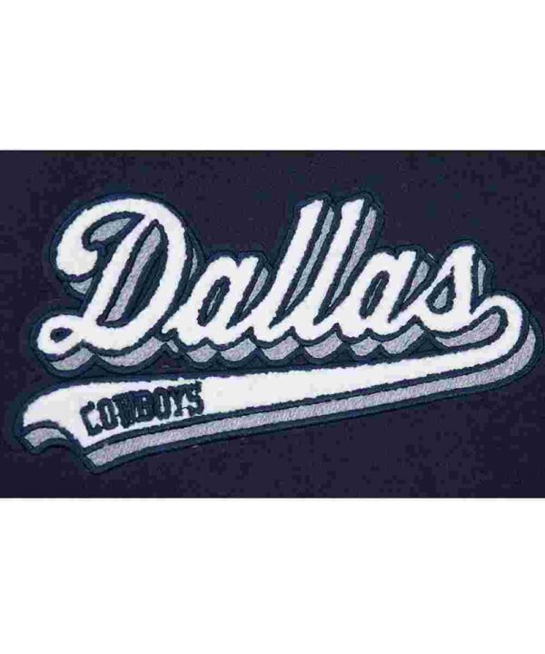 Dallas Cowboys Script Tail Classic Rib Varsity Jacket
