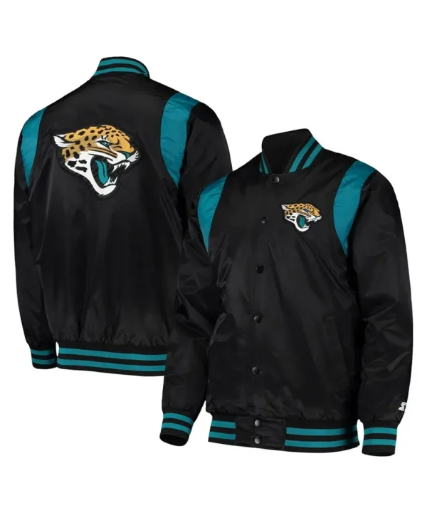 Jacksonville Jaguars Teal and Black Satin Jacket