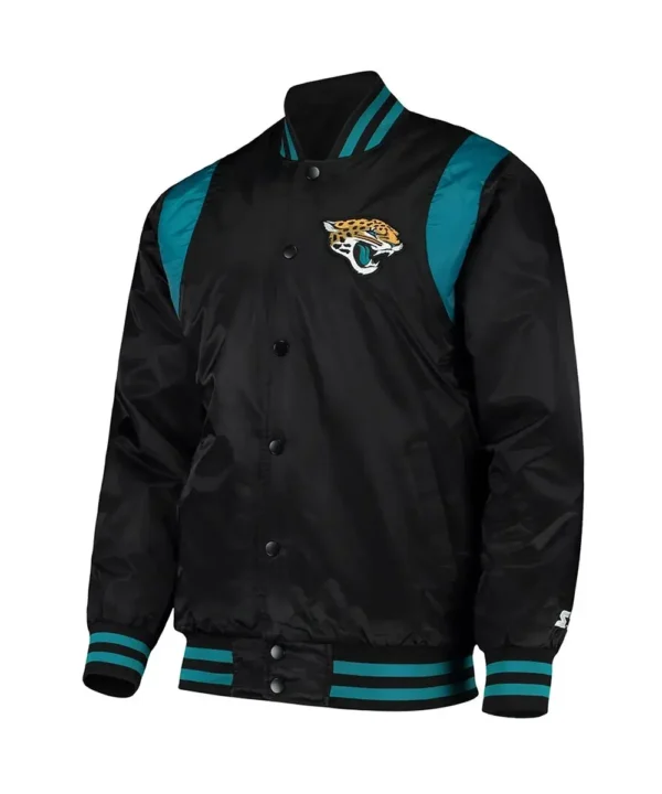 Jacksonville Jaguars Teal and Black Satin Jacket