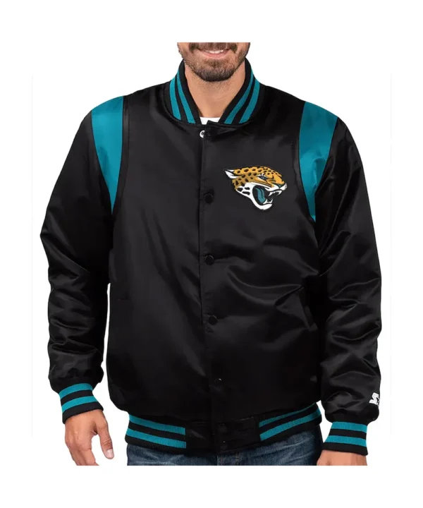 Jacksonville Jaguars Teal and Black Satin Jacket
