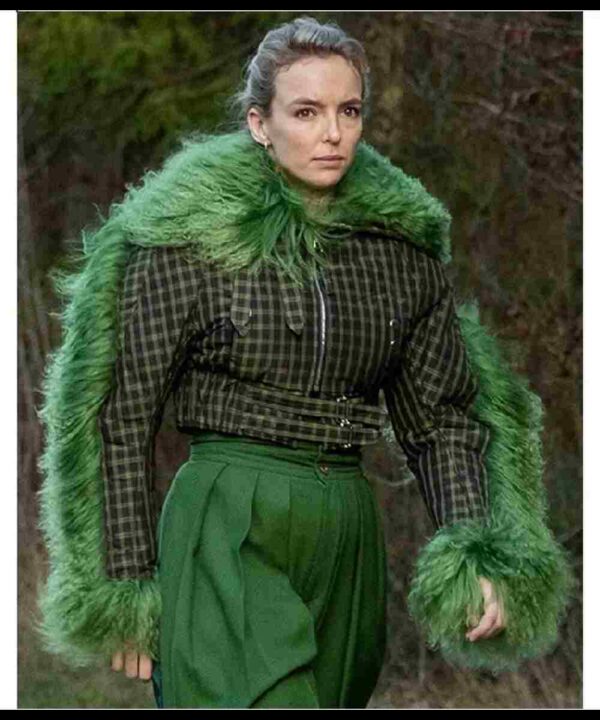 Jodie Comer Killing Eve Season 03 Fur Cropped Jacket