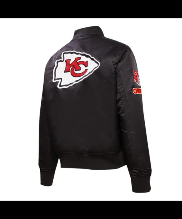 Classic Kansas City Chiefs Black Satin Jacket