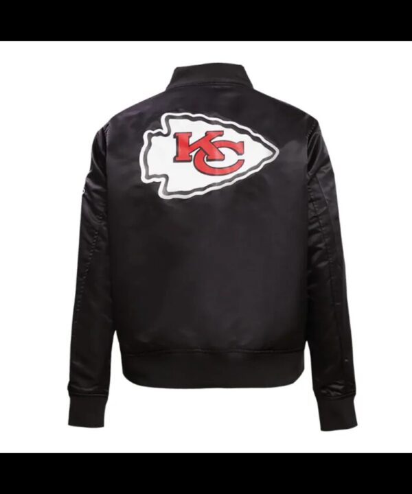 Classic Kansas City Chiefs Black Satin Jacket