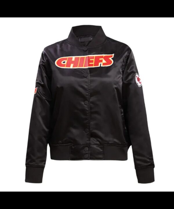 Classic Kansas City Chiefs Black Satin Jacket