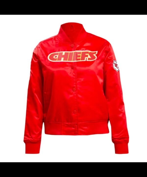 Classic Kansas City Chiefs Black Satin Jacket