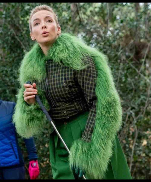 Jodie Comer Killing Eve Season 03 Fur Cropped Jacket