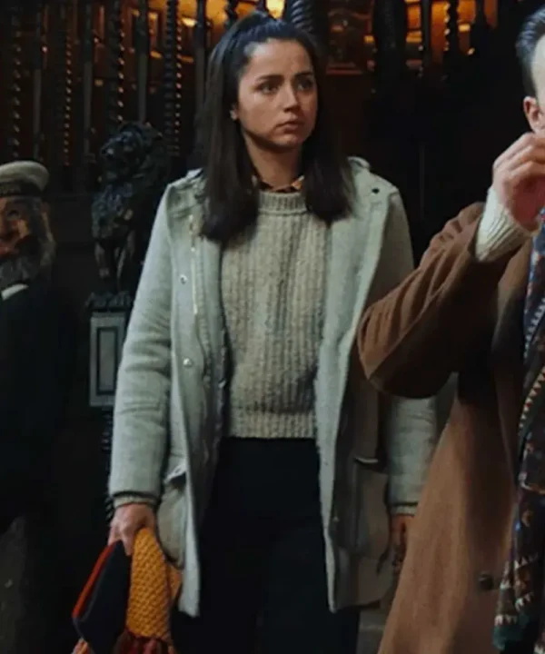 Ana De Armas Knives Out Wool Coat