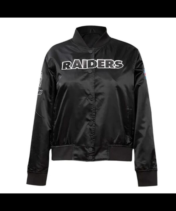 Classic Las Vegas Raiders Black Satin Jacket