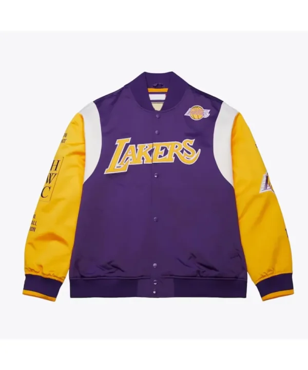 LA Lakers Team Origins Purple Satin Jacket