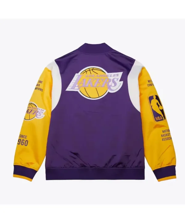 LA Lakers Team Origins Purple Satin Jacket