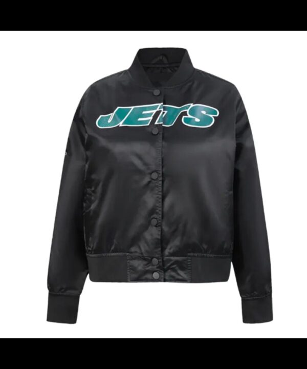 Classic New York Jets Black Satin Jacket