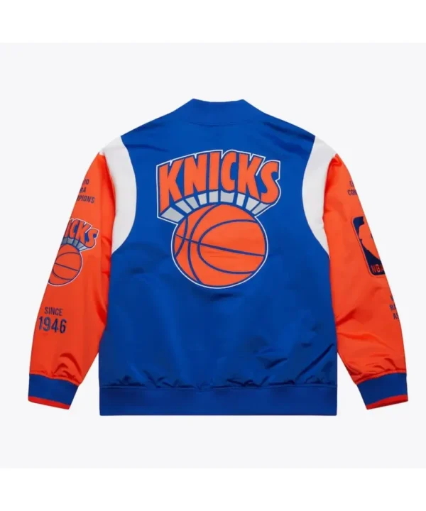 NY Knicks Team Origins Royal Satin Jacket