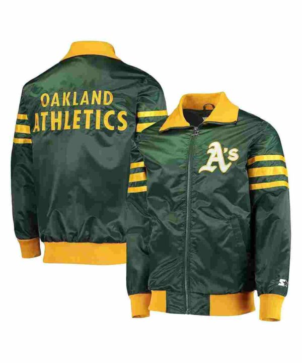 The Captain II Oakland Athletics Green Varsity Satin Jacket
