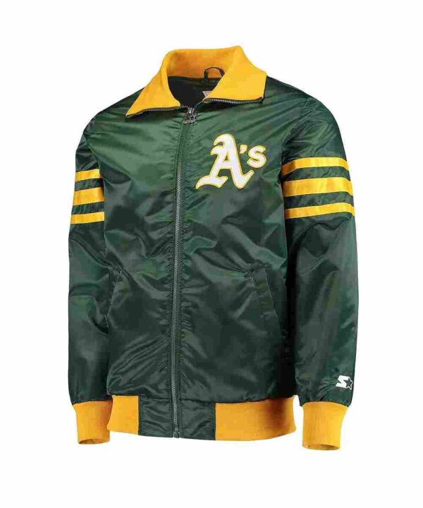 The Captain II Oakland Athletics Green Varsity Satin Jacket
