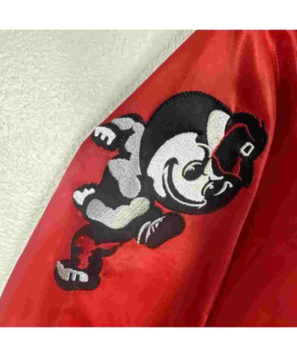 Ohio State Buckeyes White and Red Varsity Satin Jacket