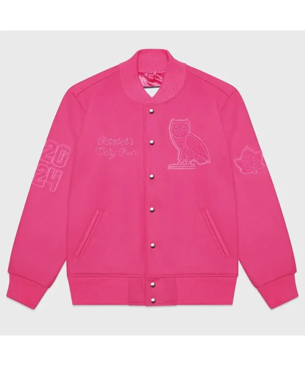 Valentine OVO Pink Varsity Jacket