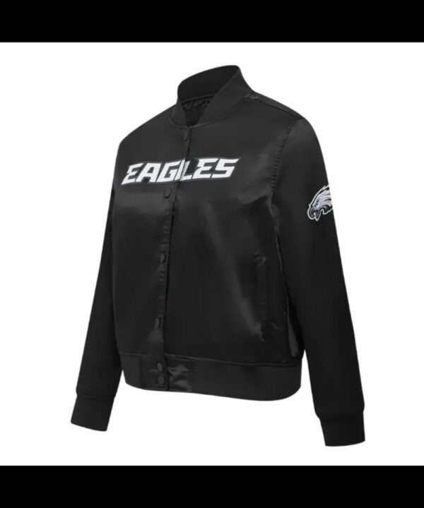 Classic Philadelphia Eagles Black Satin Jacket