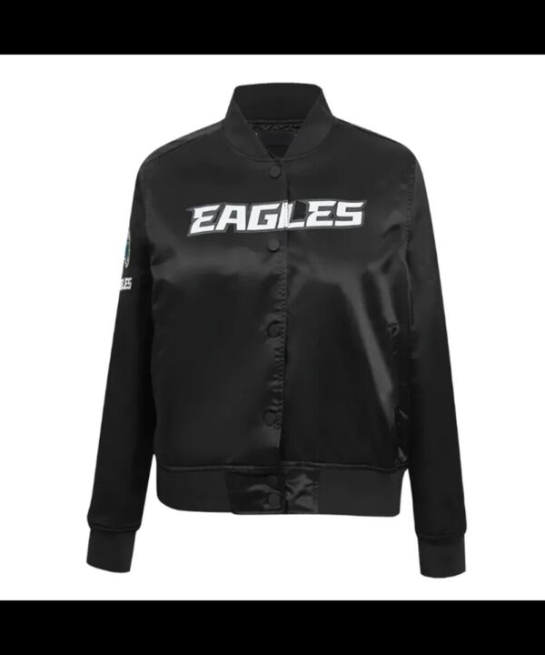 Classic Philadelphia Eagles Black Satin Jacket