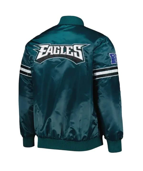 Philadelphia Eagles The Pick and Roll Midnight Green Satin Jacket
