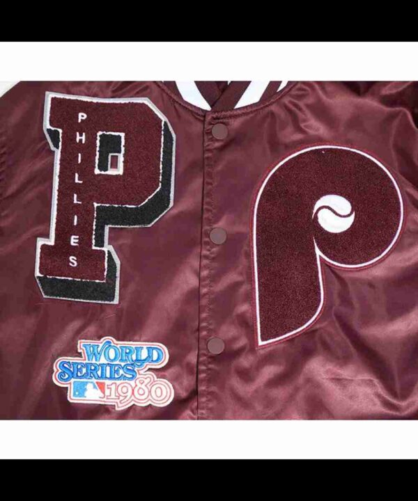 Philadelphia Phillies Retro Mashup Classic Rib Satin Jacket