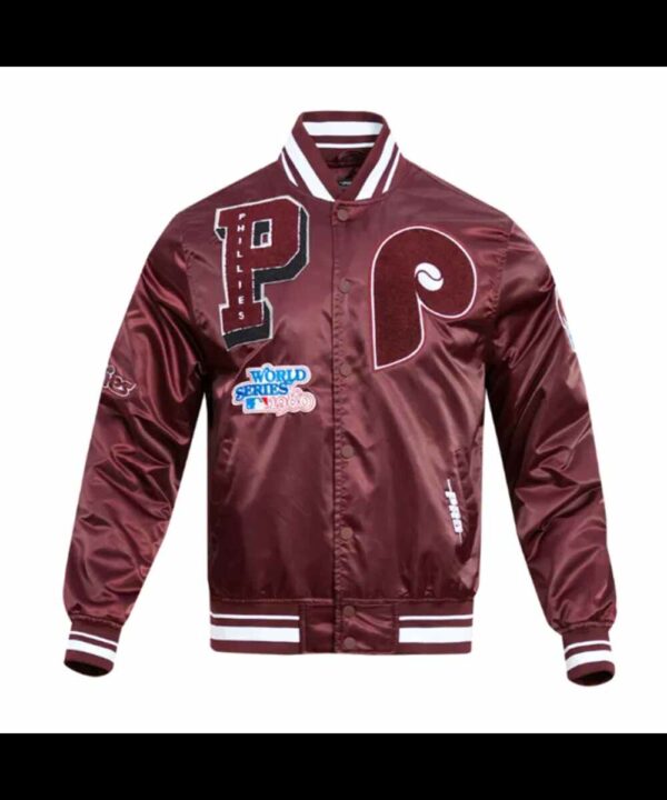 Philadelphia Phillies Retro Mashup Classic Rib Satin Jacket