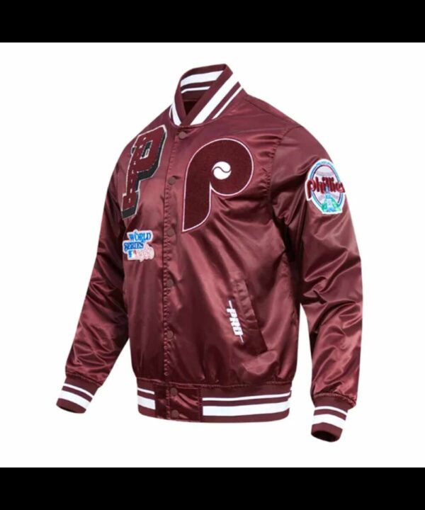 Philadelphia Phillies Retro Mashup Classic Rib Satin Jacket