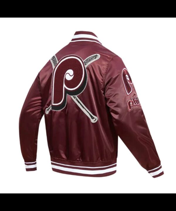 Philadelphia Phillies Retro Mashup Classic Rib Satin Jacket