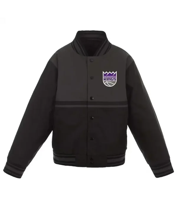 Youth Sacramento Kings Poly Twill Black/Charcoal Jacket