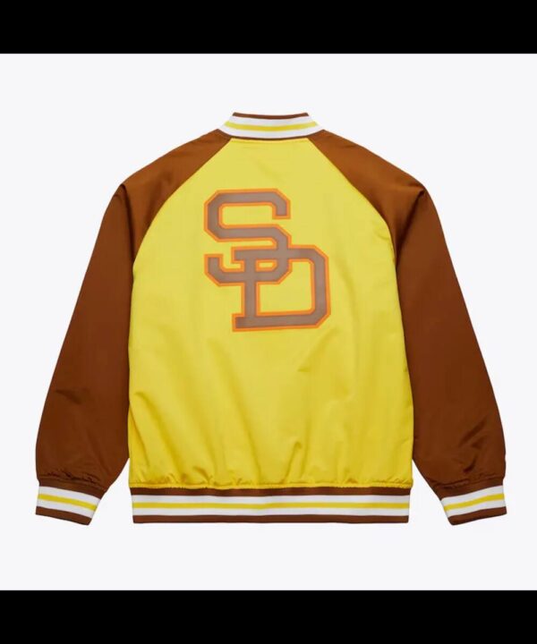 San Diego Padres Vintage Logo Double Clutch Gold Satin Jacket