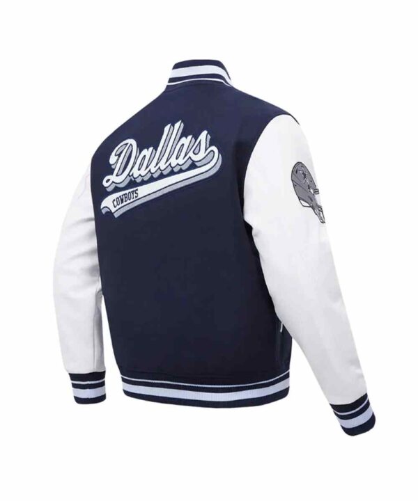 Dallas Cowboys Script Tail Classic Rib Varsity Jacket